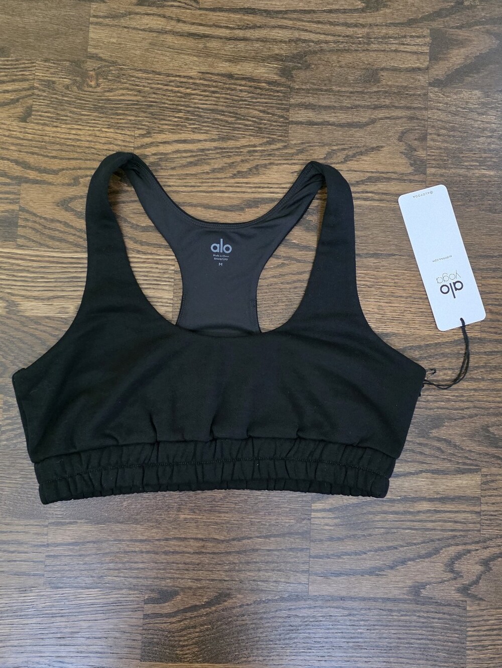 NWT Alo Yoga Scoop Neck Sweatshirt Bra Black Size M W9473R